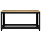 Coffee Table Light Brown and Black 90x45x45 cm MDF and Iron