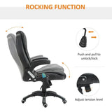 Executive Office Chair with Massage and Heat PU Leather Reclining Chair, Black