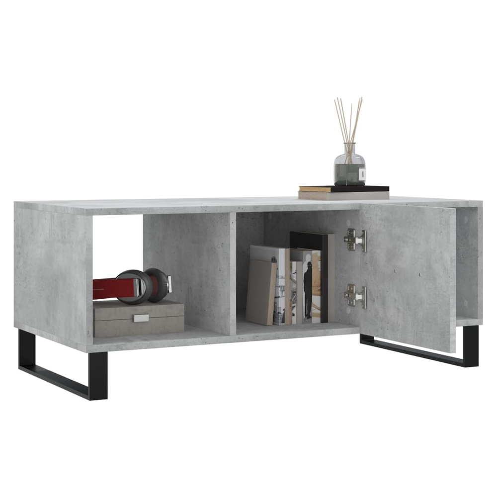 Coffee Table Concrete Grey 102x50x40 cm Engineered Wood