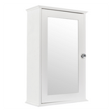 Single Door Mirror Indoor Bathroom Wall Mounted Cabinet Shelf White