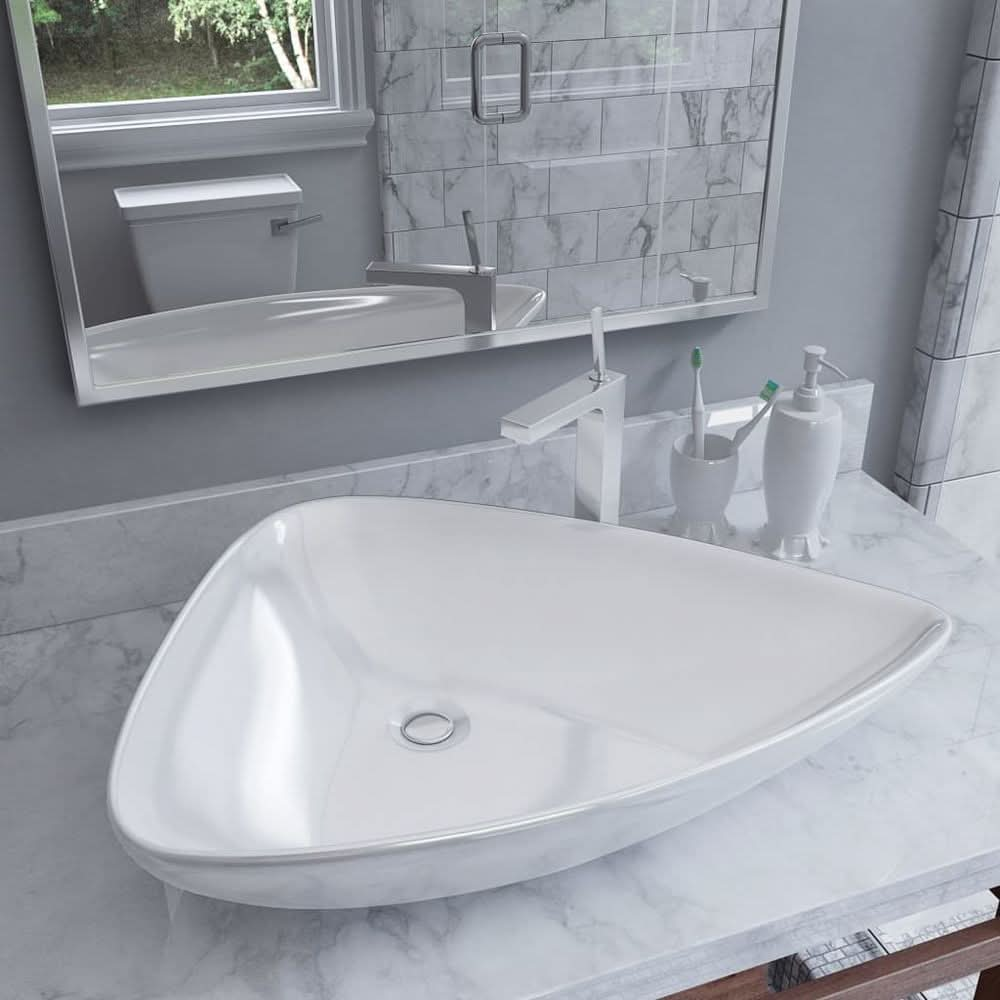 Basin Ceramic White Triangle 645x455x115 mm