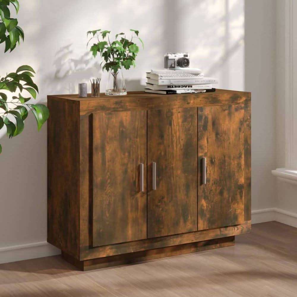 Sideboard Smoked Oak 92x35x75 cm Engineered Wood