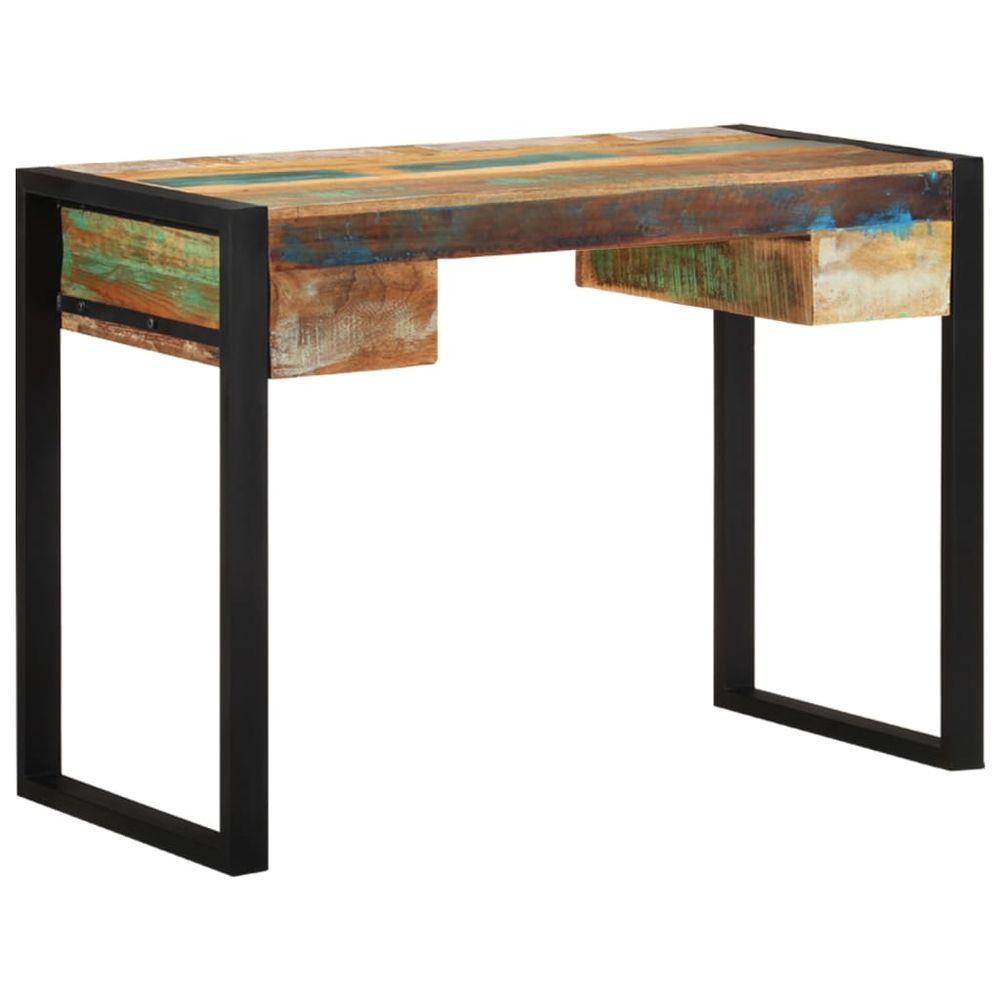 Desk with 2 Drawers 110x50x77 cm Solid Mango Wood