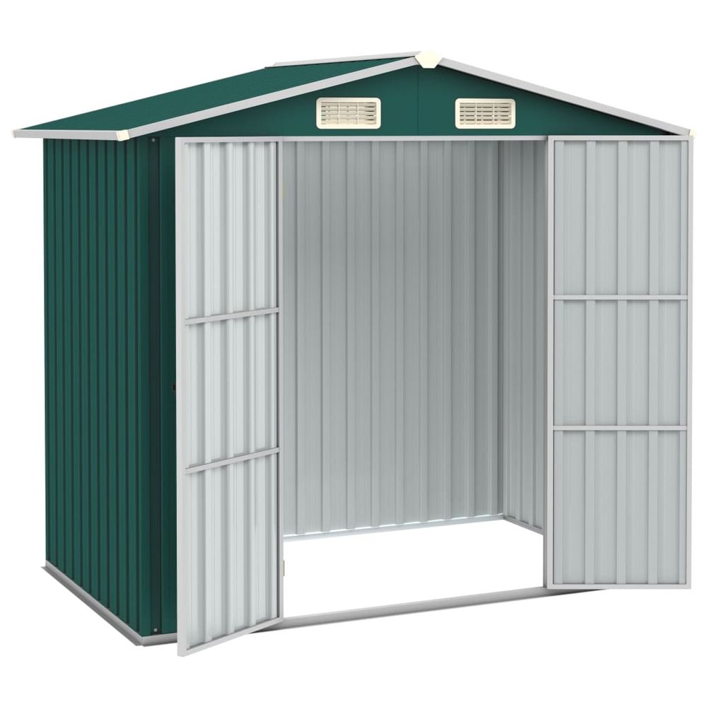 Garden Shed Green 205x129x183 cm Galvanised Steel