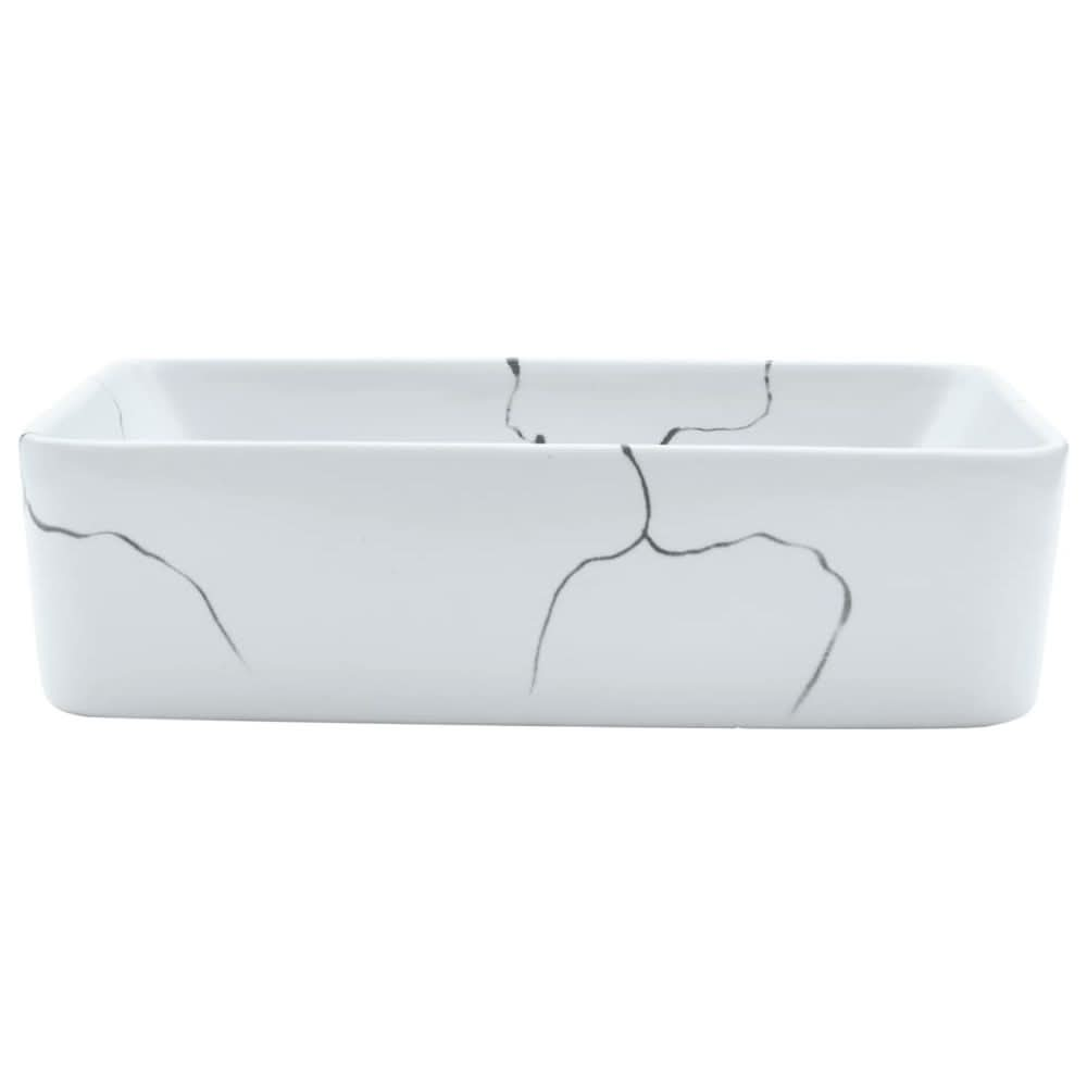 Countertop Basin White Rectangular 46x35.5x13 cm Ceramic