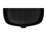 Grill Pan with Wooden Handle Cast Iron 20x20 cm