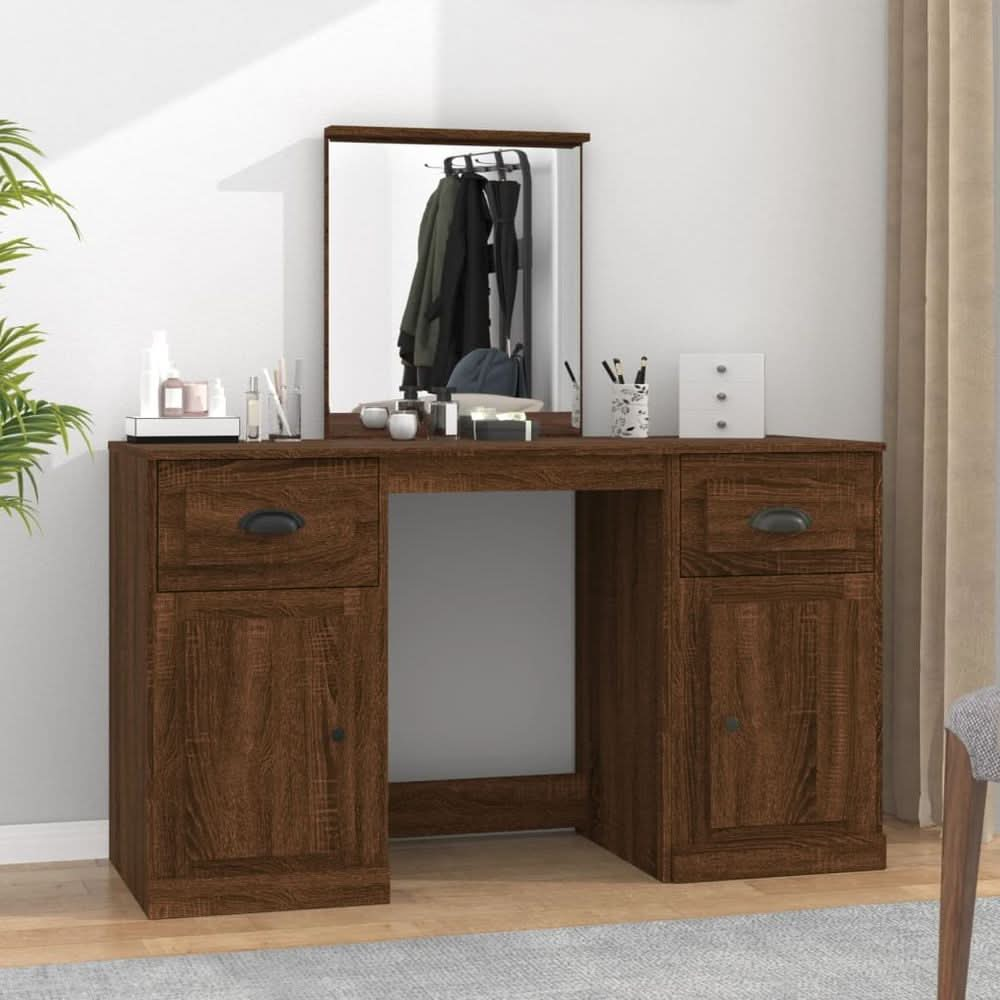 Dressing Table with Mirror White 130x50x132.5 cm