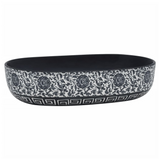 Countertop Basin Black and Blue Oval 59x40x14 cm Ceramic