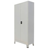 Office Cabinet with 2 Doors Steel 90x40x180cm Grey