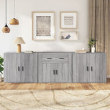 Sideboards 3 pcs White Engineered Wood