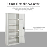 Filing Cabinet Storage Office 2 Doors Adjustable Shelf Metal Vinsetto