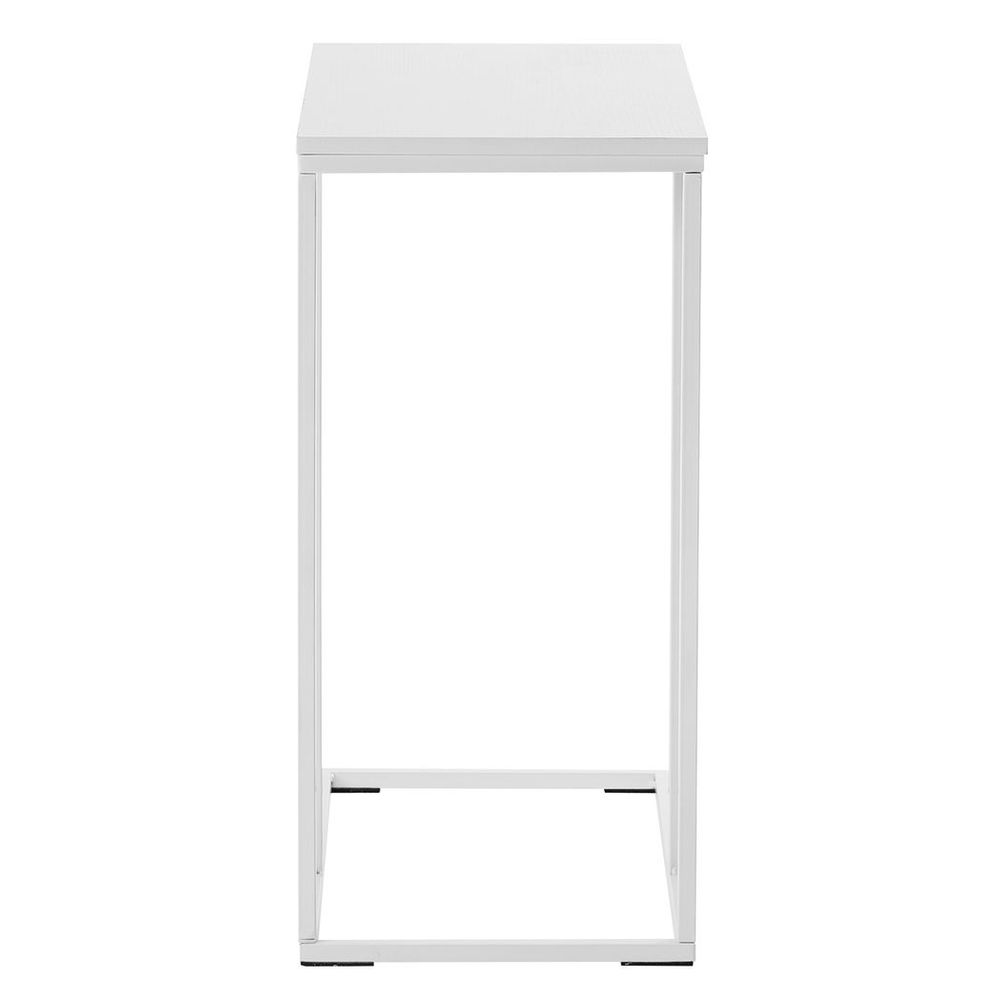 48*28*58cm C Type Single Layer MDF Iron Rectangle White Triamine Side Table White Spray