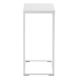 48*28*58cm C Type Single Layer MDF Iron Rectangle White Triamine Side Table White Spray