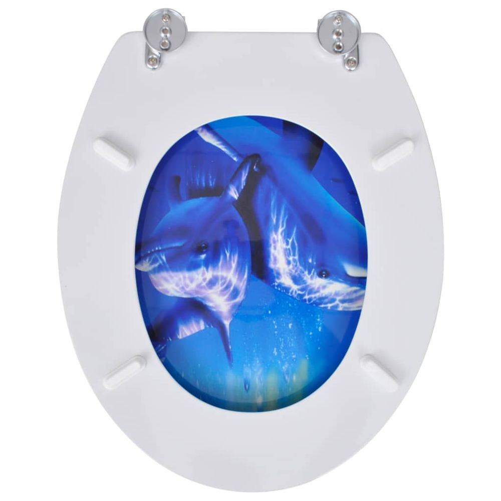 WC Toilet Seat MDF Lid Dolphins