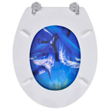 WC Toilet Seat MDF Lid Dolphins