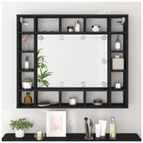 LED Mirror Cabinet Black 91x15x76.5 cm