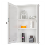 Single Door Mirror Indoor Bathroom Wall Mounted Cabinet Shelf White