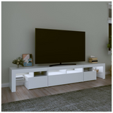 TV Cabinet with LED Lights White 230x36.5x40 cm