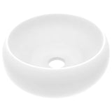 Luxury Wash Basin Round Matt White 40x15 cm Ceramic