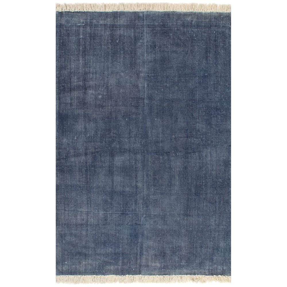 Rug Cotton in Anthracite Taupe, Blue & Pink