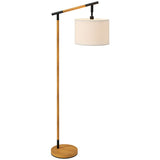 Floor Lamp with 350° Rotating Lampshade, LED Bulb Included, Brown