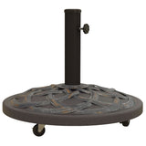 27kg Garden Parasol Base w/ Wheels Concrete Umbrella Stand Bronze Tone