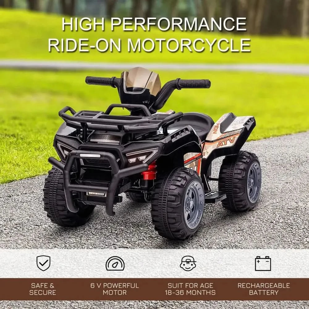 Kids Ride-on Four Wheeler ATV Car with Music for 18-36 months Black