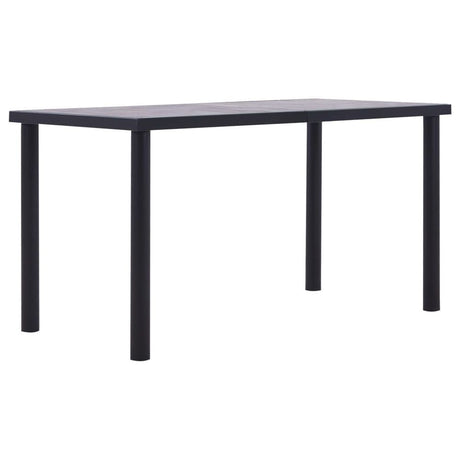 Dining Table Black and Concrete Grey 120x60x75 cm MDF