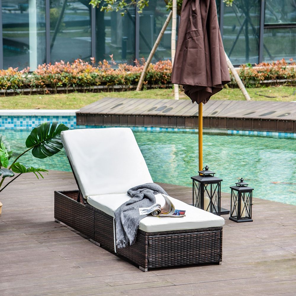 Rattan Outdoor Garden Reclining Sun Lounger