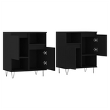 Sideboards 2 pcs Black Engineered Wood