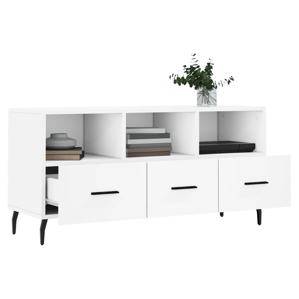 TV Cabinet White 102x36x50 cm Engineered Wood