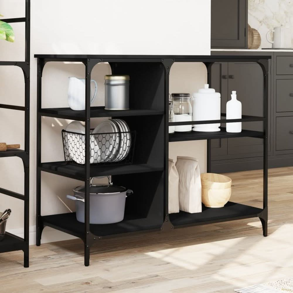 Kitchen Trolley Black 100x45x89.5 cm Engineered Wood