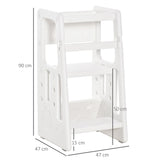 Kids Step Stool Adjustable Standing Platform Toddler Kitchen Stool HOMCOM