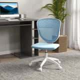 Vinsetto Desk Chair, Height Adjustable Mesh Office Chair with Wheels, Blue