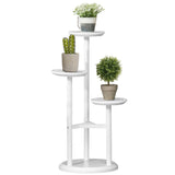 3 Tiered Plant Stand, Bamboo Plant Shelf for Indoor & Outdoor, white