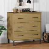 Sideboard with 3 Drawers Brown 77x40x79.5 cm Solid Wood OSLO