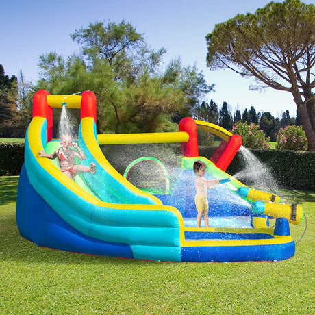 5 in 1 Kids Bouncy Castle with Slide Pool Inflatable House Inflator