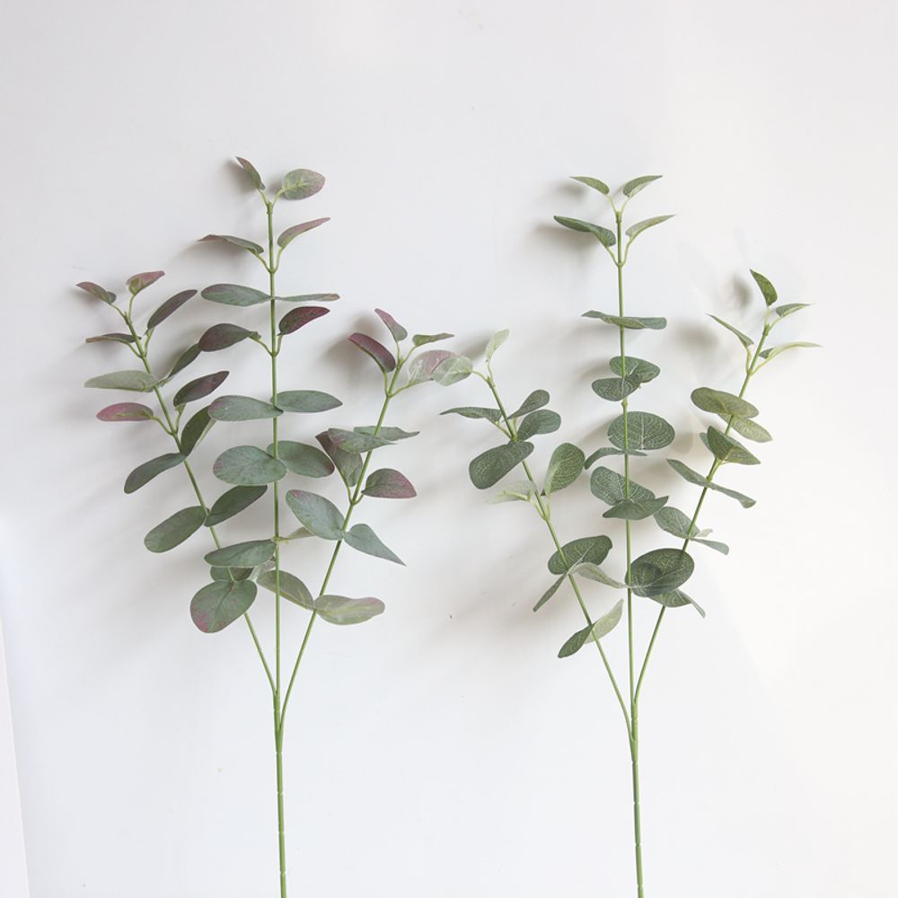 Artificial Eucalyptus Leaves Branches European Green gold leaf Bouquet Plastic Home Wedding Hotel Decoration Plant Tree