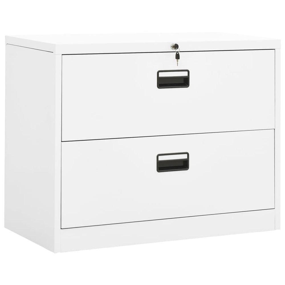 Filing Cabinet White 90x46x72.5 cm Steel