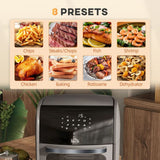 12L Air Fryer Oven with 8 Preset Modes Rapid Air Circulation 1800W Grey