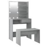 Dressing Table Set with LED Grey Sonoma Engineered Wood