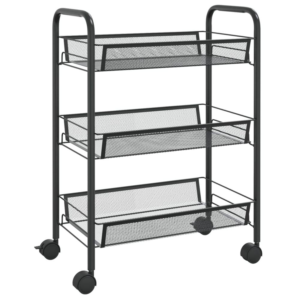 3 - 5 Tier Kitchen Trolley Black, White & Grey 46x26x64 cm to 46 x 26 x 105 cm Iron