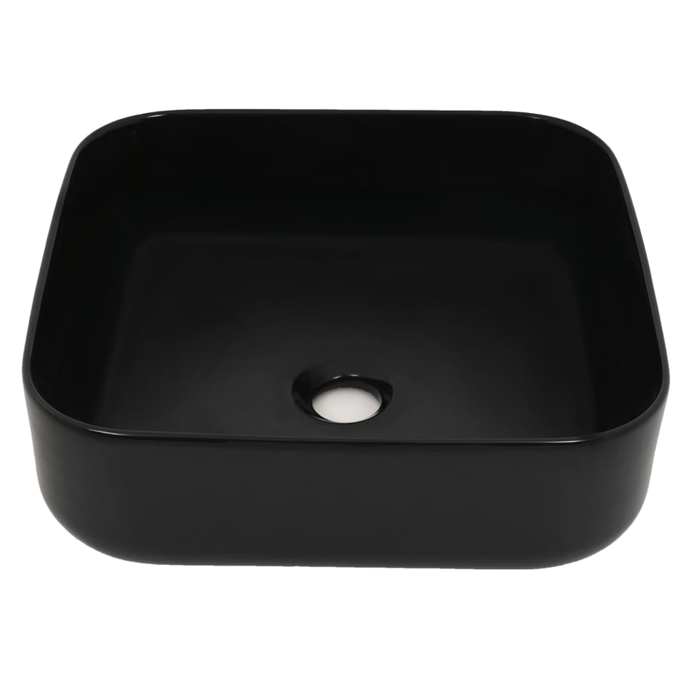 Basin Ceramic Square Black 38x38x13.5 cm