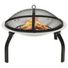 2-in-1 Fire Pit and BBQ with Poker 56x56x49 cm Steel