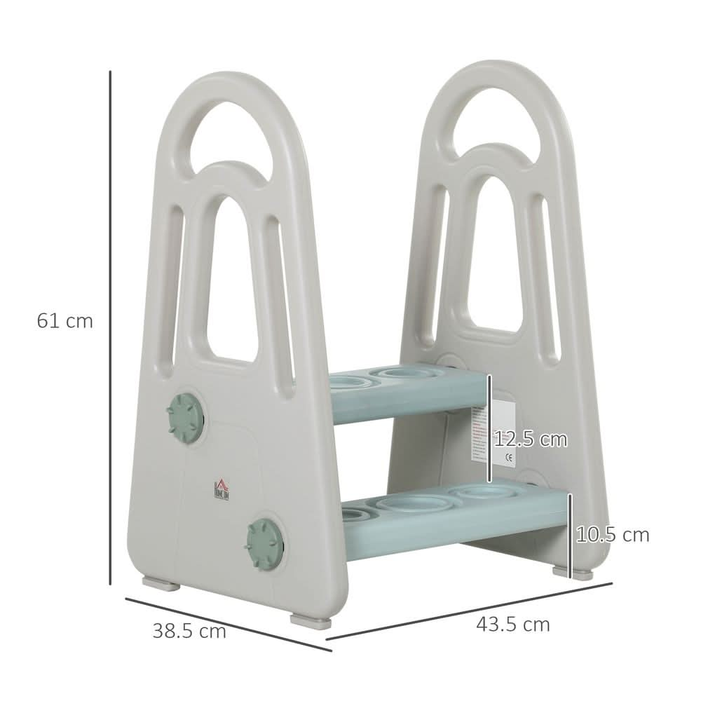 Two-Step Stool for Kids Toddlers with Handle for Toilet Potty Training