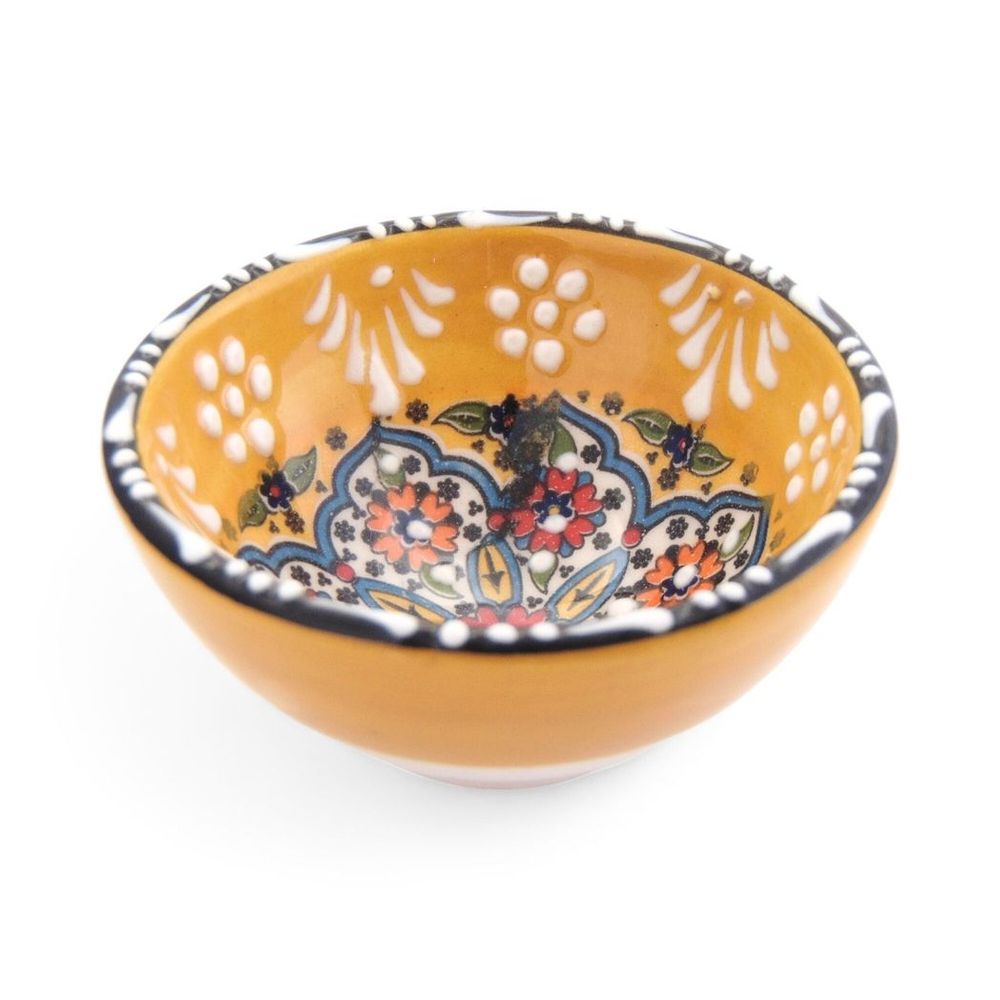 Handmade Ceramic Bowl Mexican Yellow 8cm