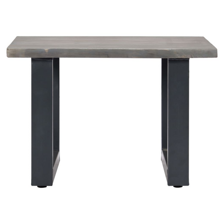 Coffee Table with Live Edges Grey 60x60x40 cm Solid Acacia Wood