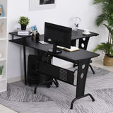 Space-Saving Corner Work Office Desk Gaming  Steel Frame CPU Rack Black