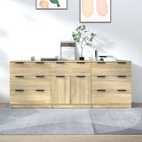 3 Piece Sideboards White Engineered Wood