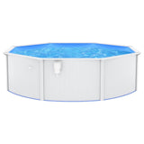 Swimming Pool with Steel Wall Round 460x120 cm White